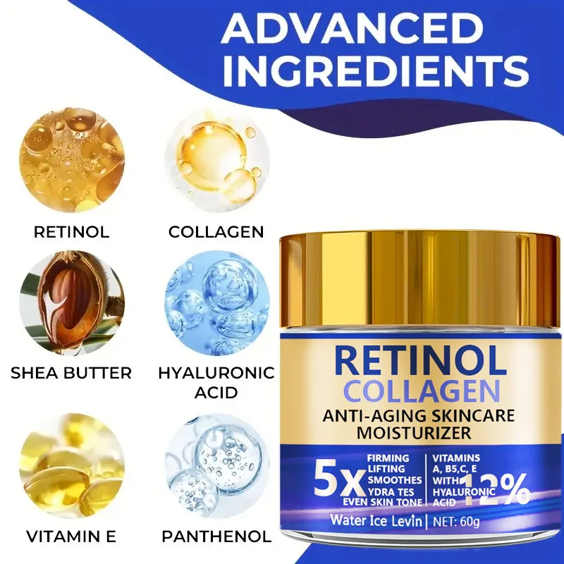 Crema Facial Reafirmante con Retinol, Colágeno y Ácido Hialurónico