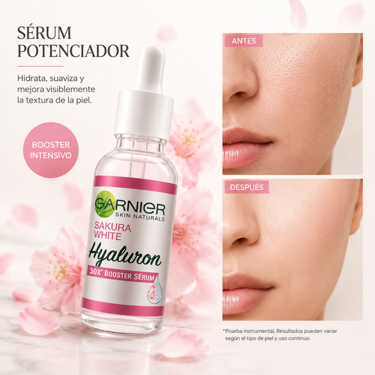 Garnier Sérum Sakura Glow con Ácido Hialurónico – Hidratante e Iluminador