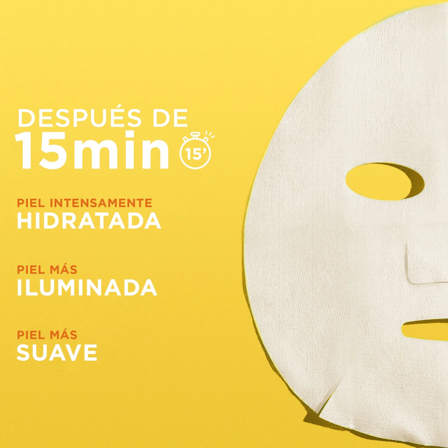 Garnier Mascarilla Facial de Vitamina C y Ácido Hialurónico – Hidratación & Luminosidad