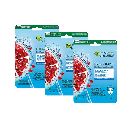 Garnier Mascarilla Facial Revitalizante con Ácido Hialurónico y Granada