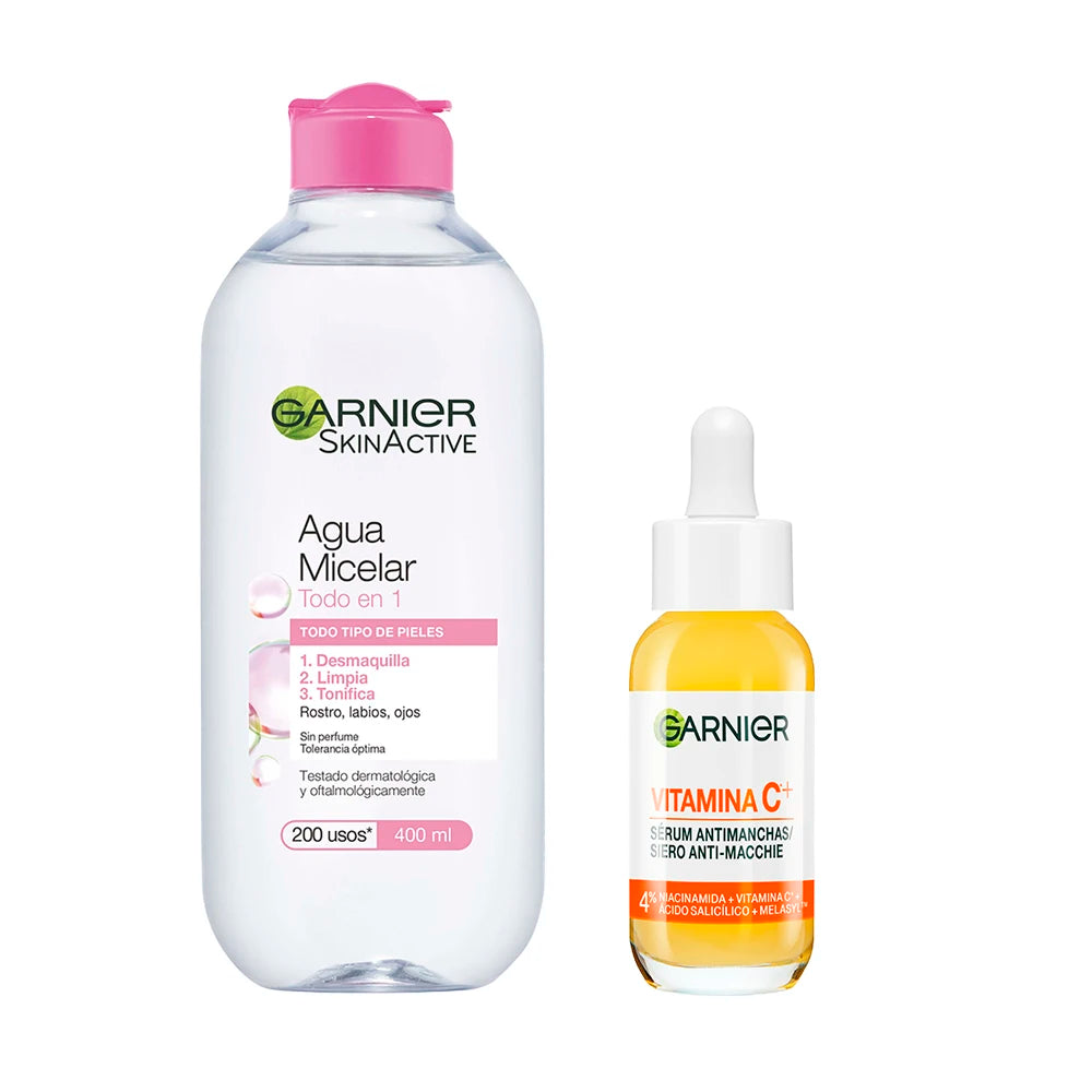 Garnier Vitamin C Brightening Duo | Serum Antimanchas + Agua Micelar 400ml