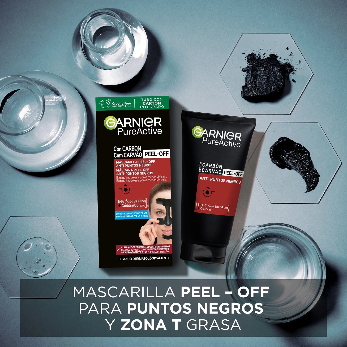 Garnier Mascarilla Peel-Off Anti Puntos Negros 3 x 50 ml