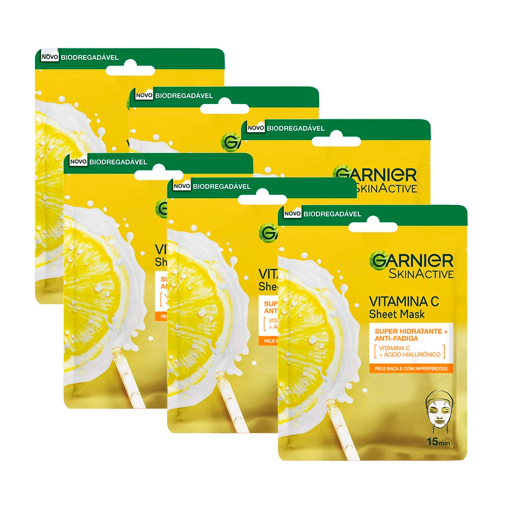 Garnier Mascarilla Facial de Vitamina C y Ácido Hialurónico – Hidratación & Luminosidad
