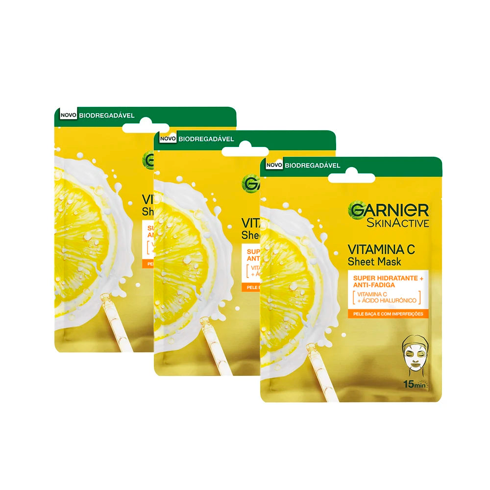 Garnier Mascarilla Facial de Vitamina C y Ácido Hialurónico – Hidratación & Luminosidad