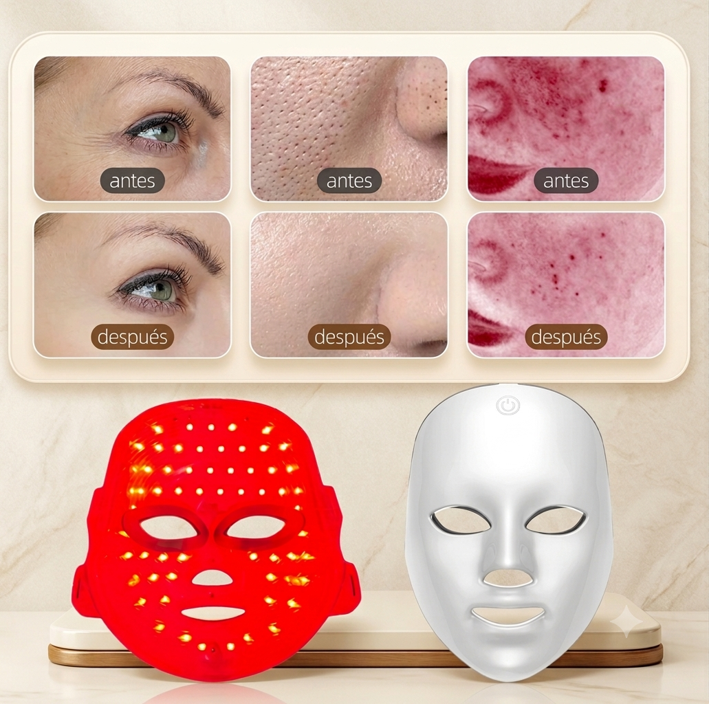 Mascarilla Facial LED de Fototerapia 7 Colores