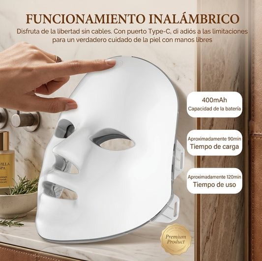 Mascarilla Facial LED de Fototerapia 7 Colores