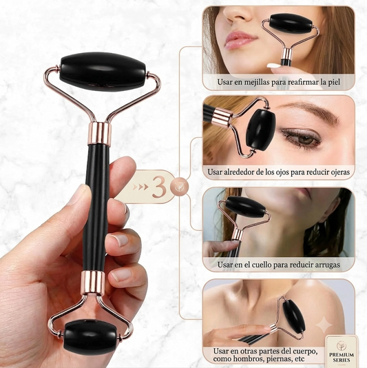 Set de Rodillo Facial y Gua Sha de Masaje