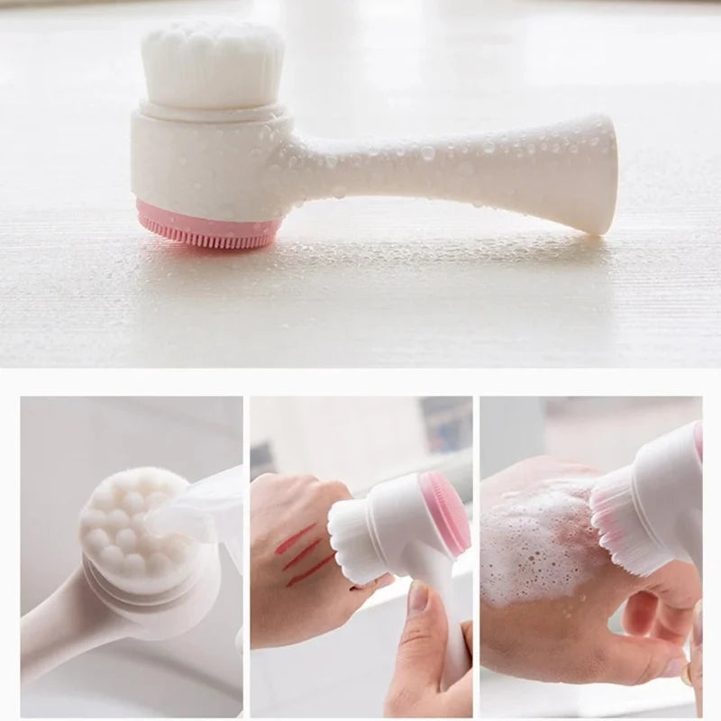 Cepillo Facial de Silicona 3D de Doble Cara