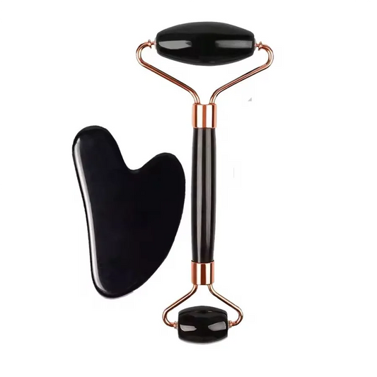 Set de Rodillo Facial y Gua Sha de Masaje