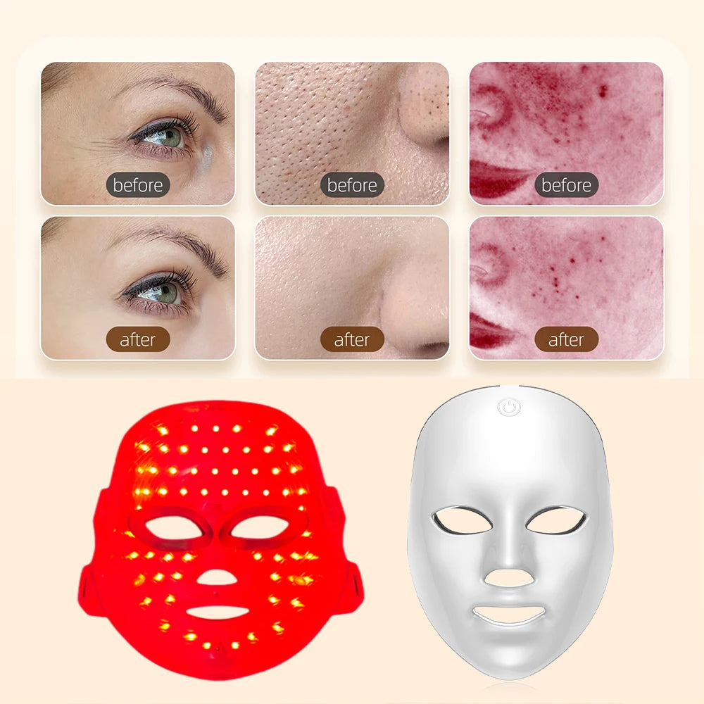 Mascarilla Facial LED de Fototerapia 7 Colores