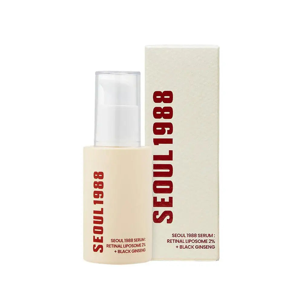 Seoul 1988 Retinol Ginseng Eye Cream & Face Serum Set - Firming Anti-Wrinkle Brightening Moisturizing Korean Skin Care