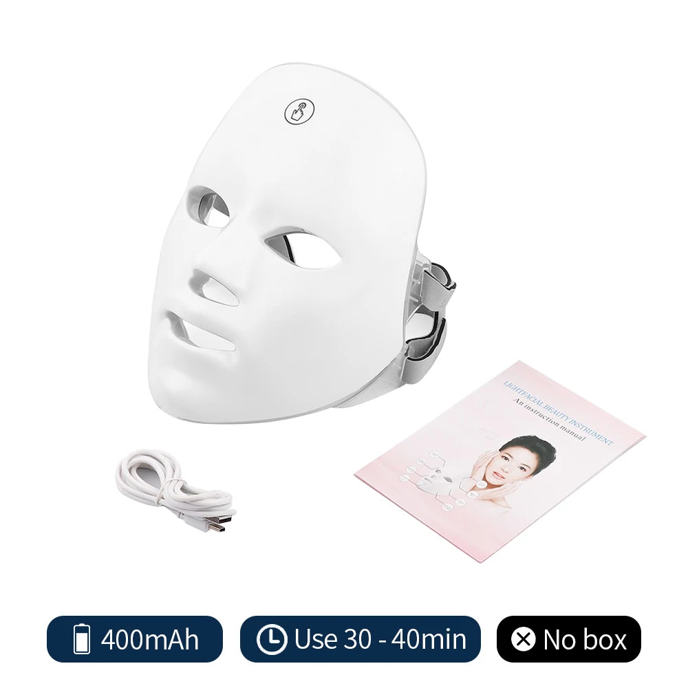 Mascarilla Facial LED de Fototerapia 7 Colores