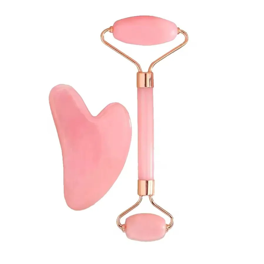 Set de Rodillo Facial y Gua Sha de Masaje