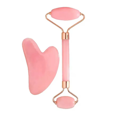 Set de Rodillo Facial y Gua Sha de Masaje